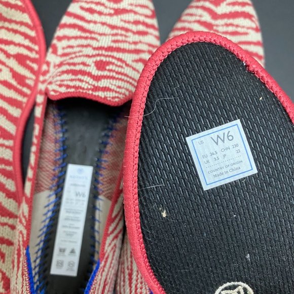 Rothy's The Loafer Red Zebra Size 6 - Picture 6 of 6